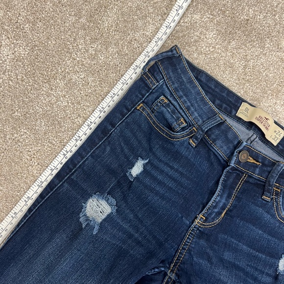 HOLLISTER SUPER SKINNY DARK WASH DISTRESSED JEANS SIZE 24L - Picture 12 of 12